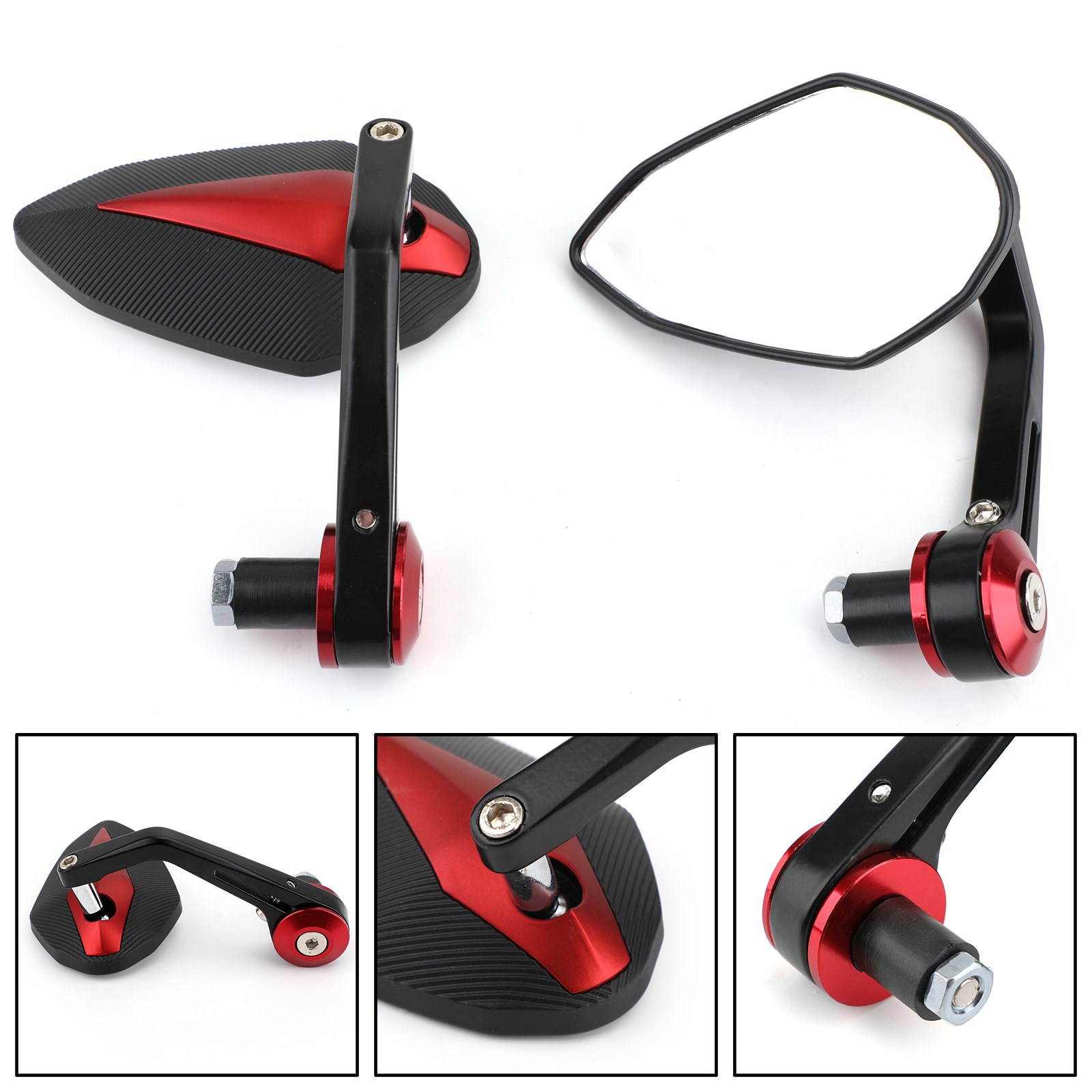 Mirror Extender Bar - Areyourshop Czarne Czerwone Lusterka Kierownicy Motocyklowej