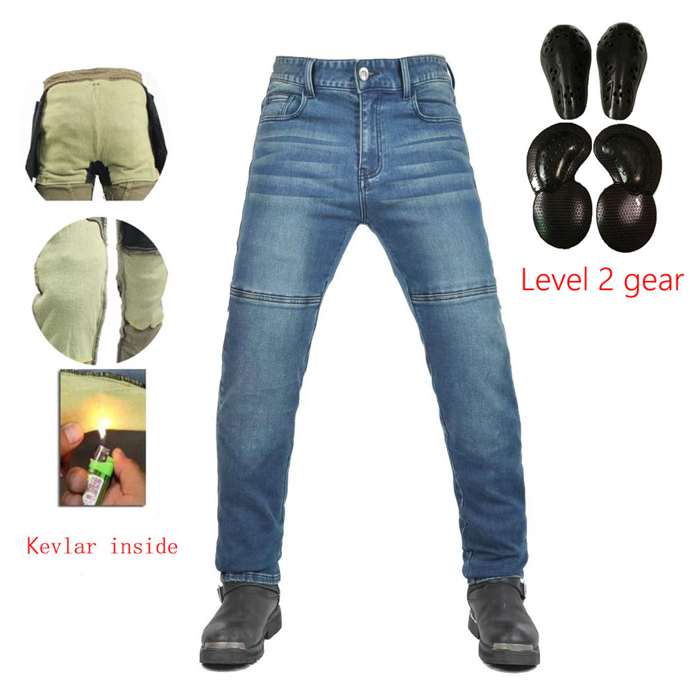 Motorcycle Gear Jeans - Spodnie motocyklowe z miękką, elastyczną wkładką,