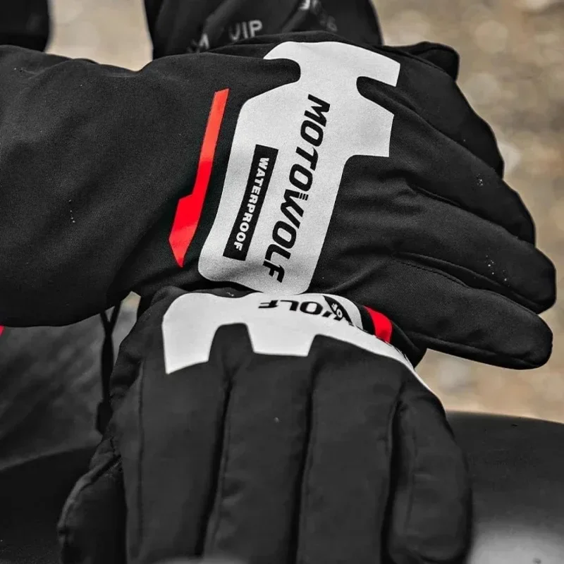 Motorcycle Gear For Winter - Jesienno-zimowe rękawiczki motocyklowe Wodoodporny pokrowiec przeciwdeszczowy