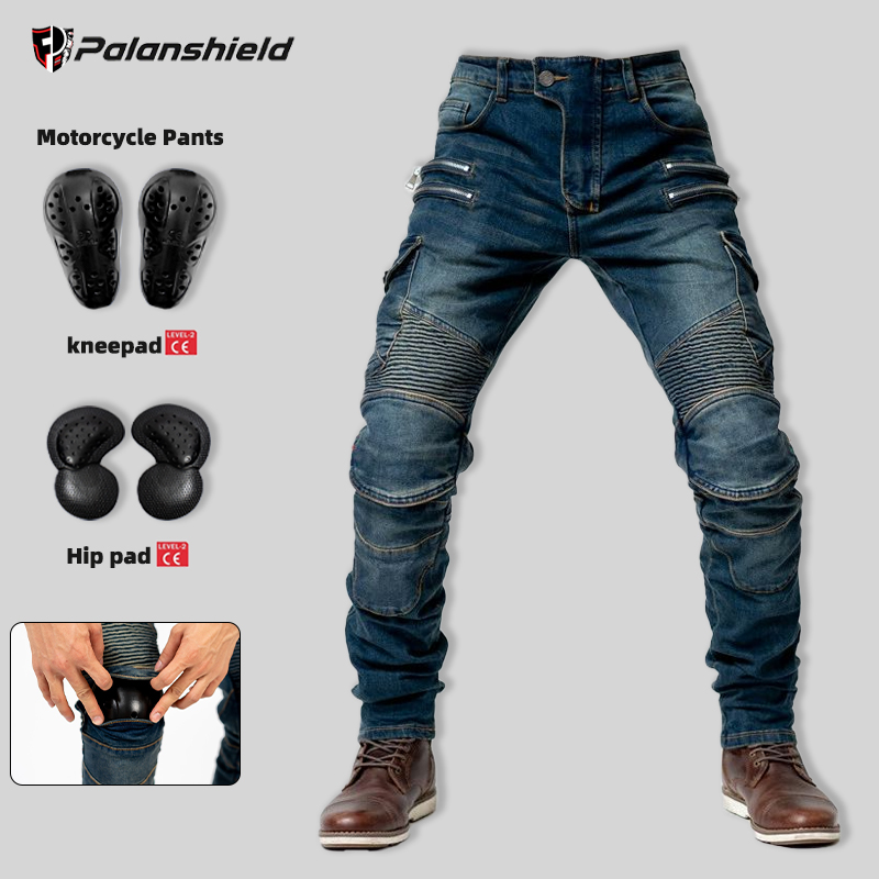 Motorcycle Gear Jeans - Nowe spodnie motocyklowe z podwójnym zamkiem