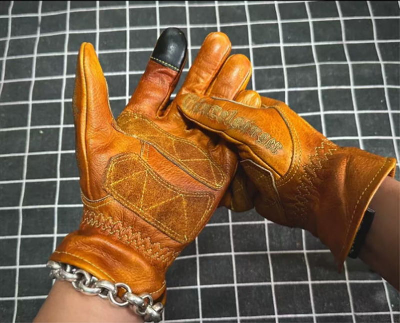 Motorcycle Gear Used - Ręcznie robione skórzane rękawice motocyklowe w