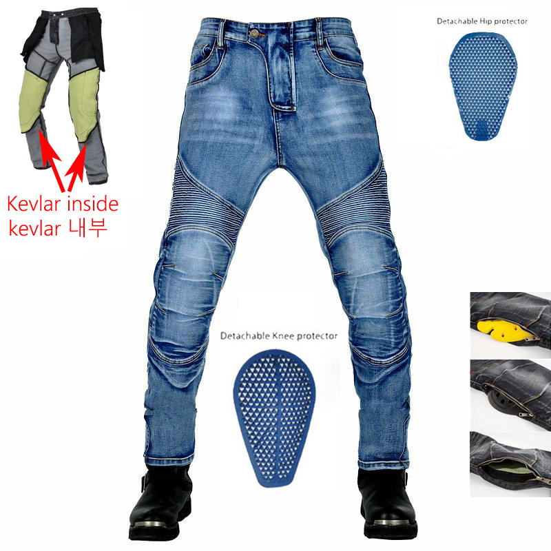 Motorcycle Gear Jeans - Męskie spodnie motocyklowe większy obszar aramidowe